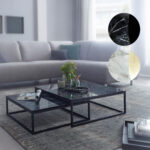 Finebuy Design Couchtisch 2Er Set Marmor Optik Eckig | Couchtische Pertaining To Moderne Couchtische